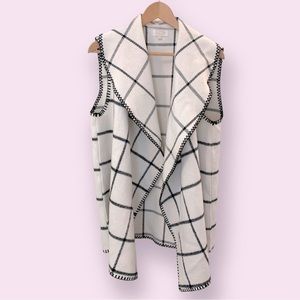 Anthropologie Black and White Plaid Vest